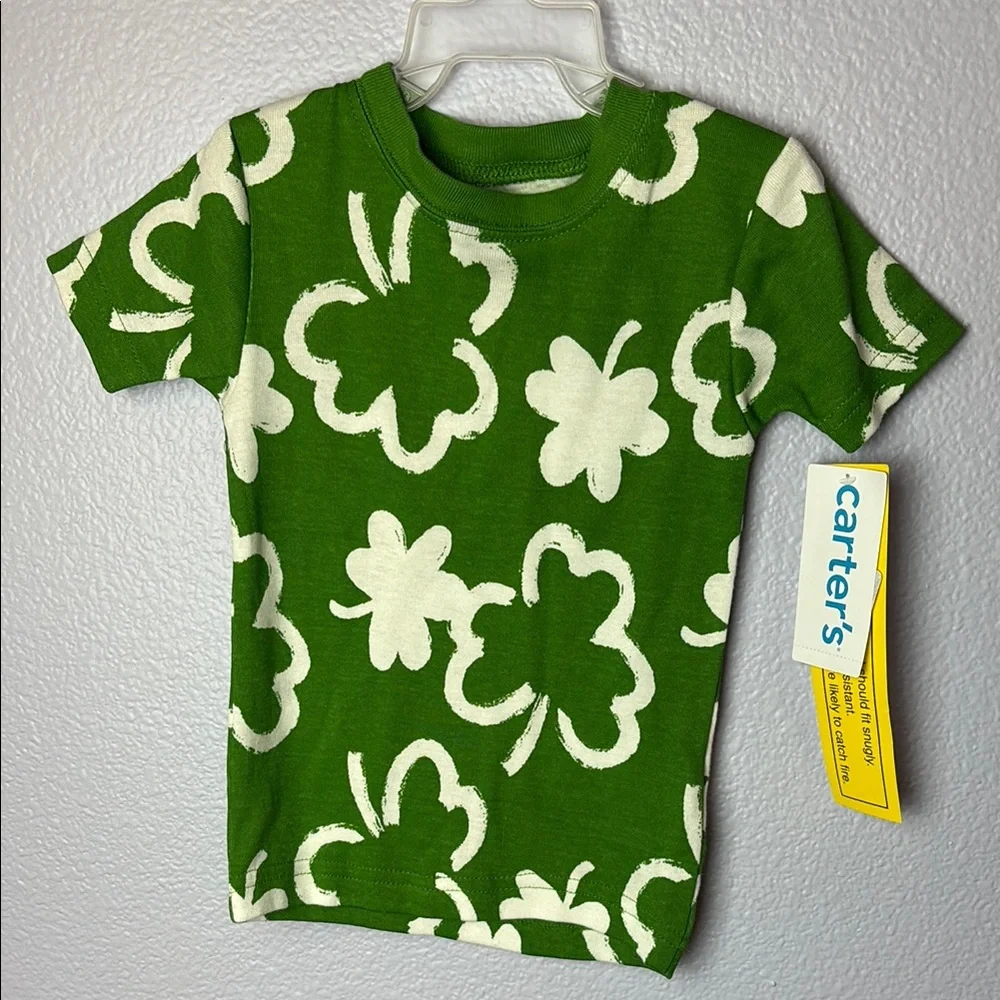 Carter's 100% Cotton Green Clover Lucky T-Shirt Saint Patrick’s Day Paddy’s Day